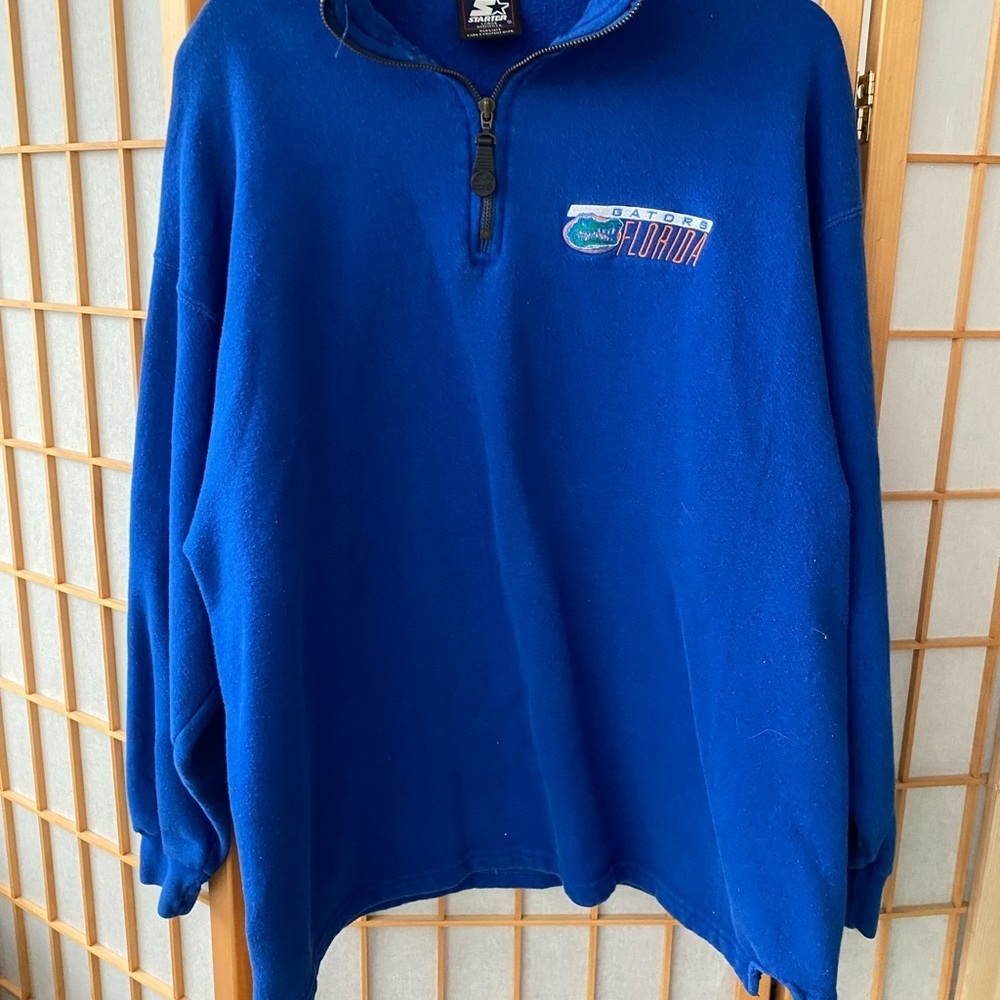 Vintage STARTER Mens L Pullover UF Florida Gators Embroidered Fleece Jacket